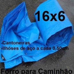 Lona Poly-Lona Forro Caminhão 16x6 Azul Polyethileno